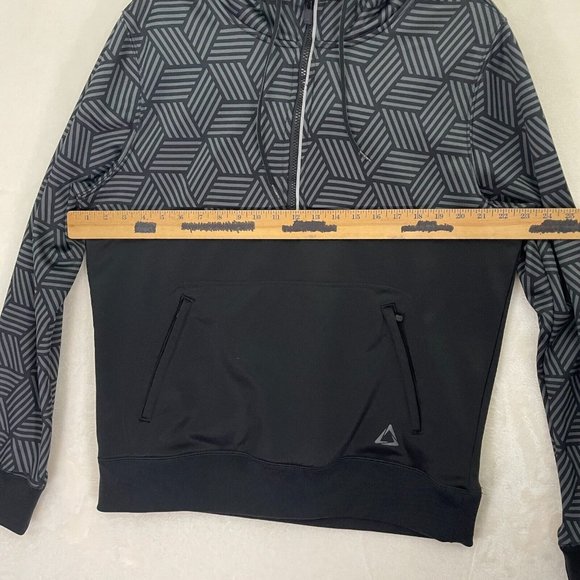Aeropostale A87 Black Hoodie Quarter Zip Activewear Men's Size Large - Picture 3 of 8